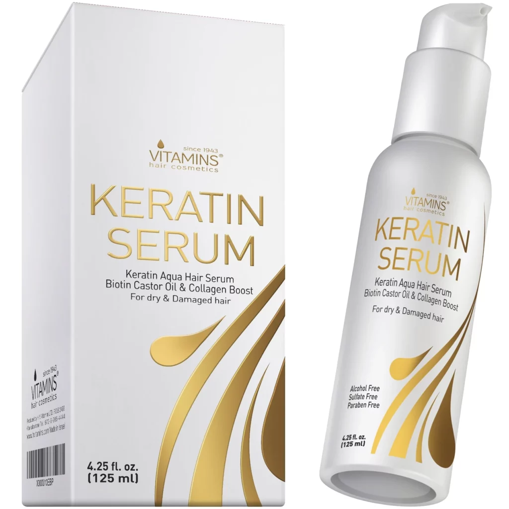 Keratin Strengthening Hair Serum With Heat Protection for Frizzy Dry Damaged Hair